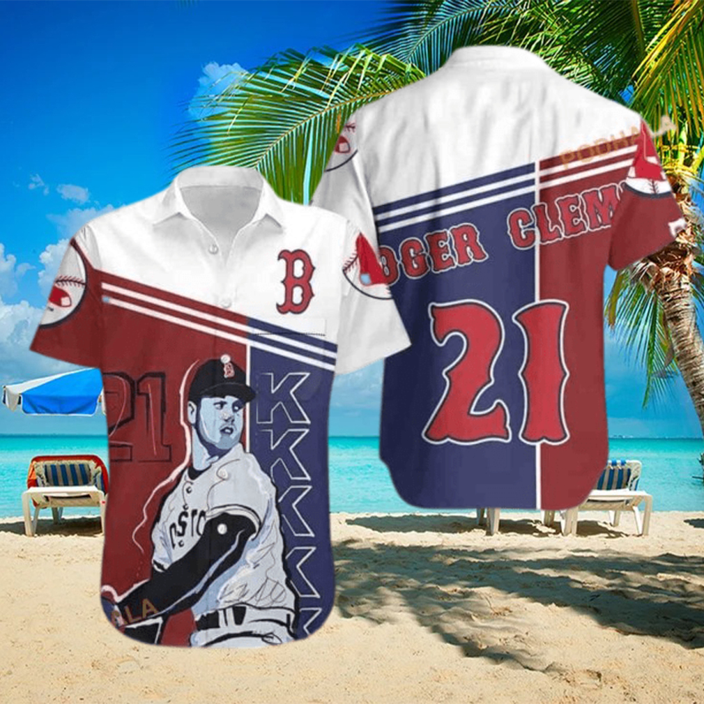 Roger Clemens 21 Boston Red Sox Funny Hawaiian Shirt Baseball Fans Gift - Limotees