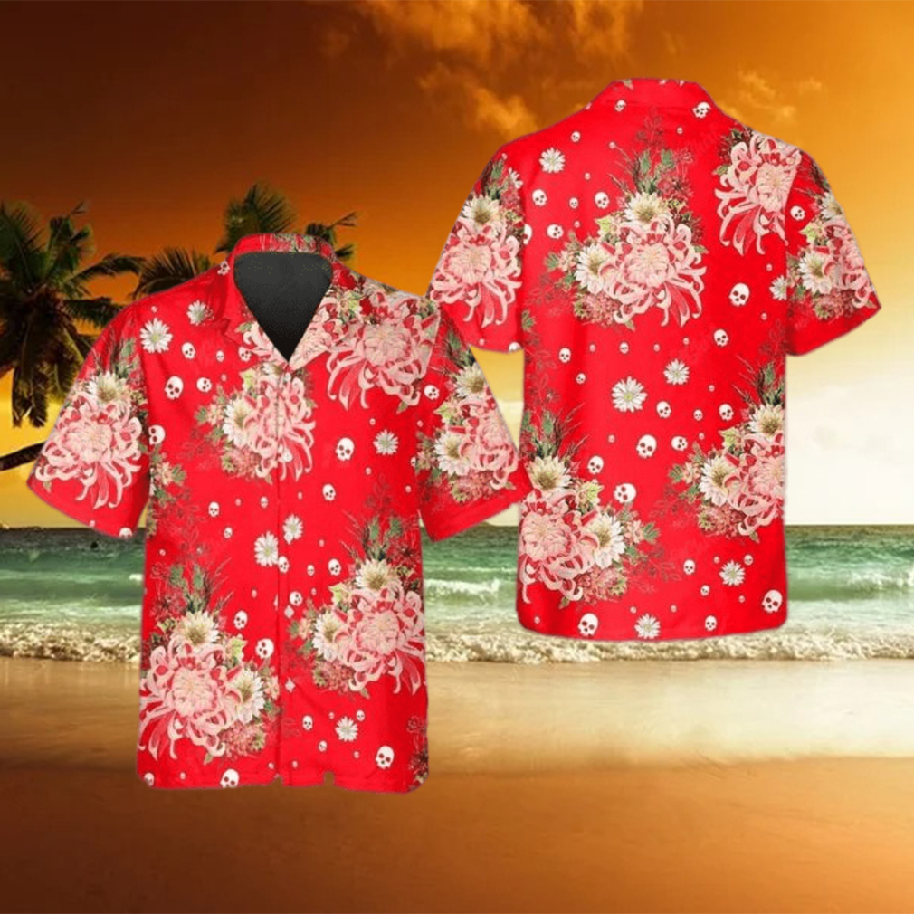 Rose Flower Skull Hawaiian Shirt This Trends Summer Beach hawaiian shirt - Limotees