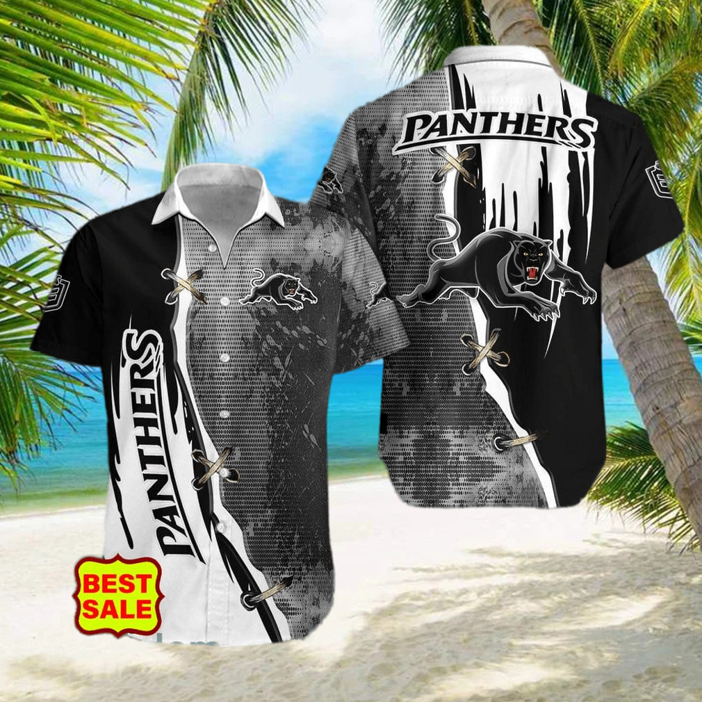 Rugby League NRL Penrith Panthers Logo Sumer Hawaiian Shirt For Fans hawaiaan shir - Limotees