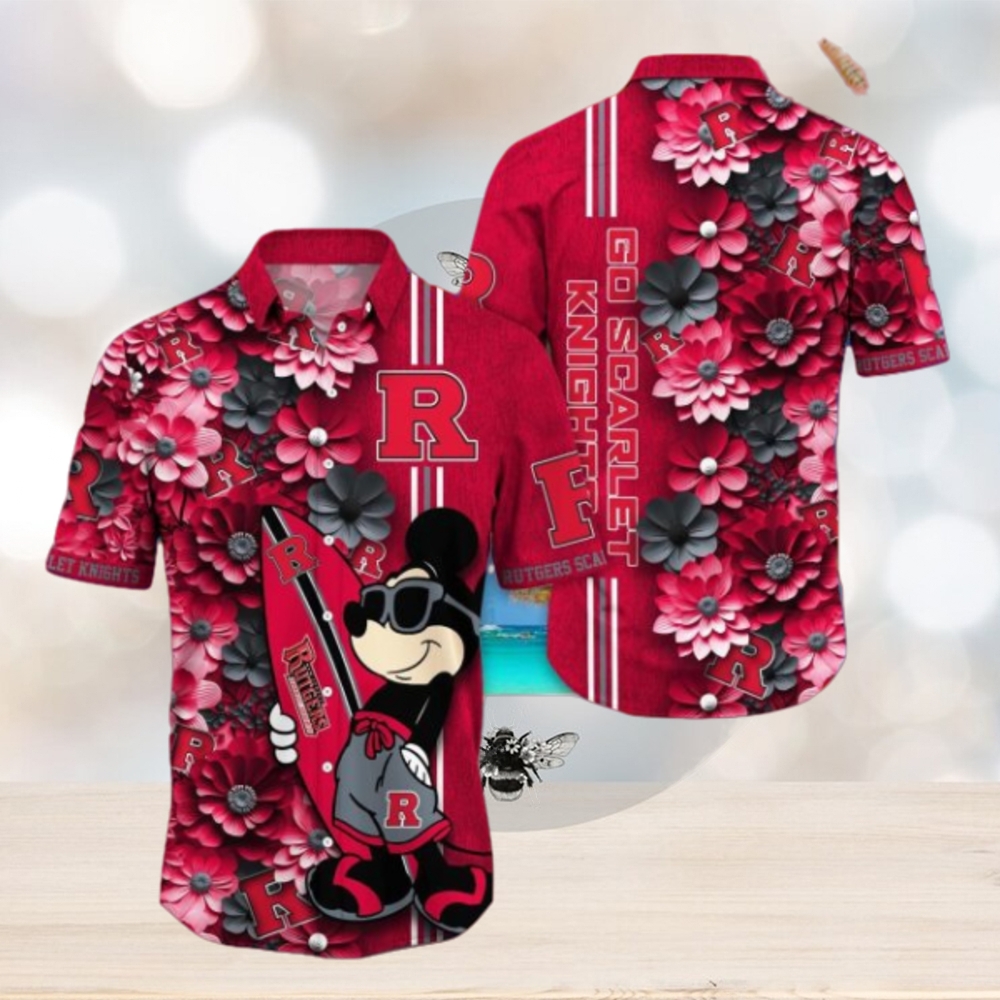 Rutgers Scarlet Knights Hawaiian Shirt Mickey Love Surfing Trending Summer Gift - Limotees