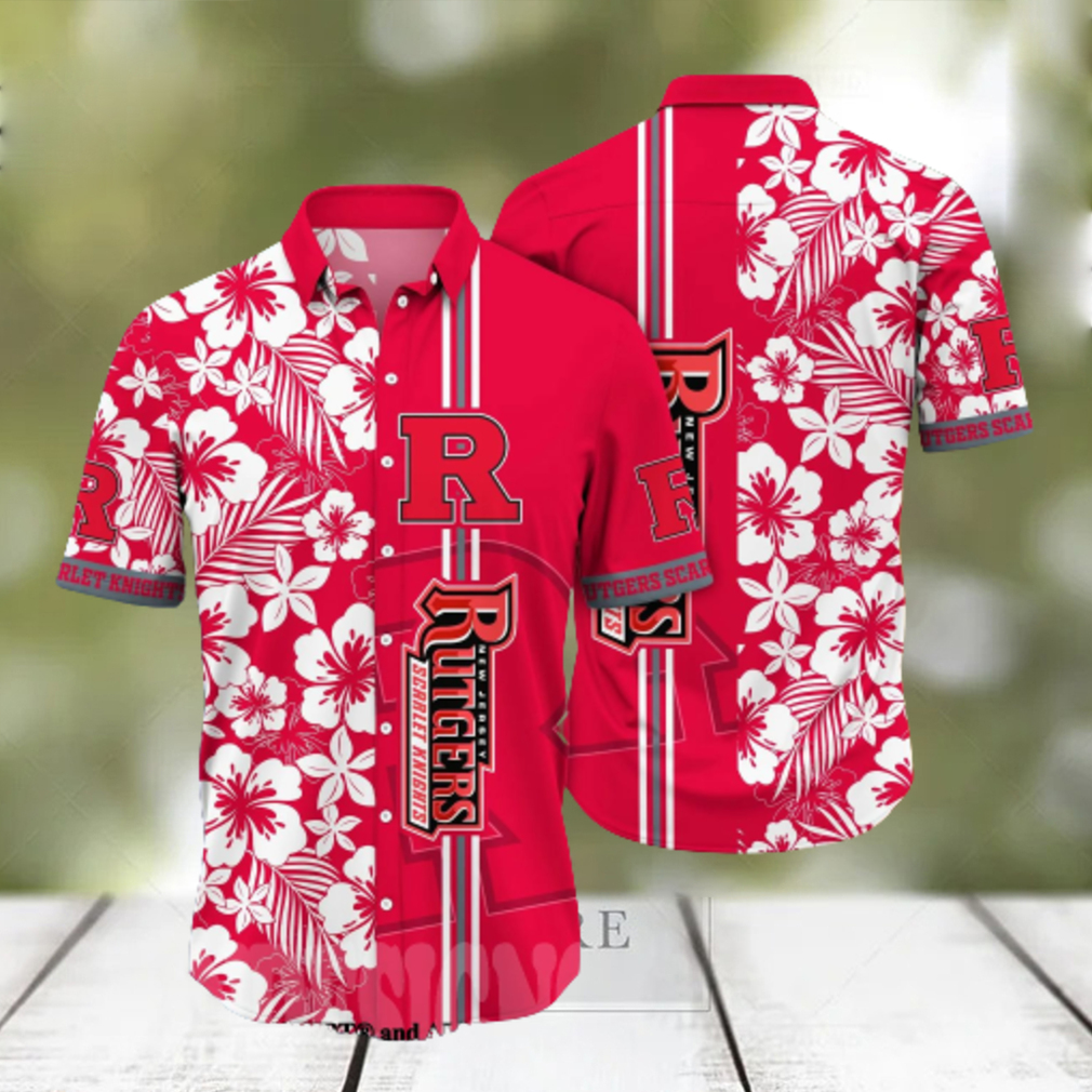 Rutgers Scarlet Knights NCAA Flower Full Print Classic Hawaiian Shirt - Limotees