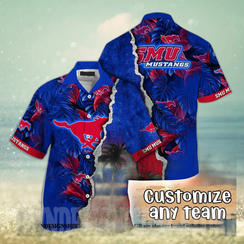 SMU Mustangs NCAA Flower All Over Printed Hawaiian Shirt - Limotees