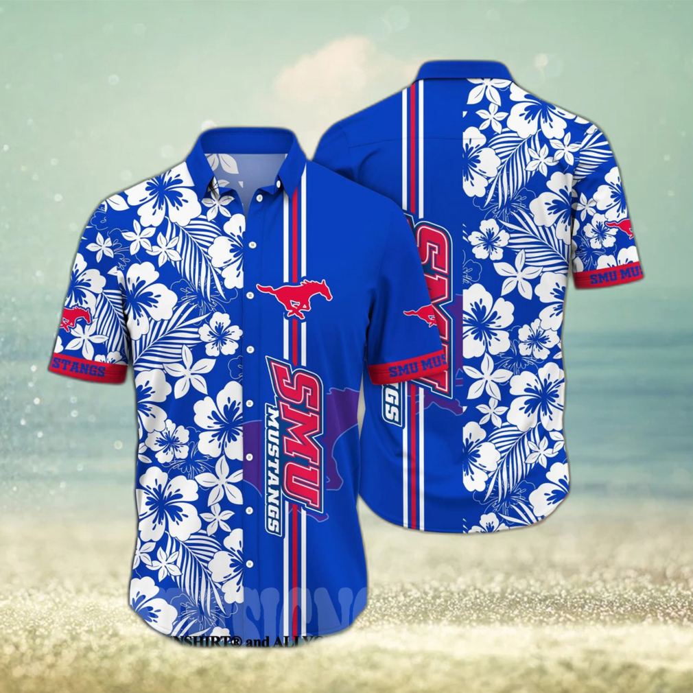 SMU Mustangs NCAA Flower Full Print Hawaiian Shirt - Limotees