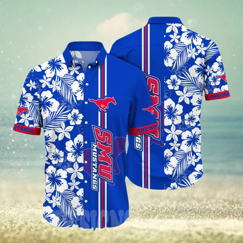 SMU Mustangs NCAA Flower Full Printed Unisex Hawaiian Shirt - Limotees