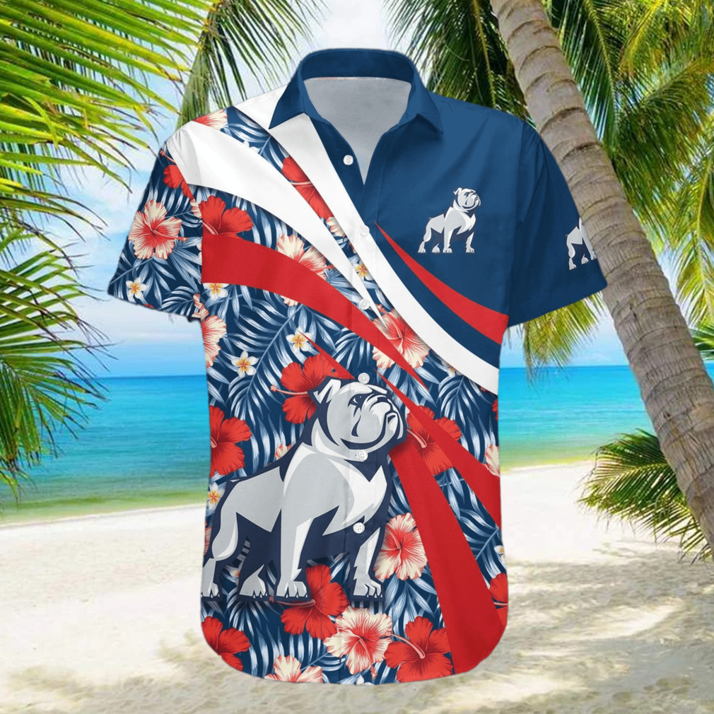 Samford Bulldogs 3D Hawaiian Shirt Hibiscus Sport Style NCAA Summer Beach hawaiian shirt - Limotees