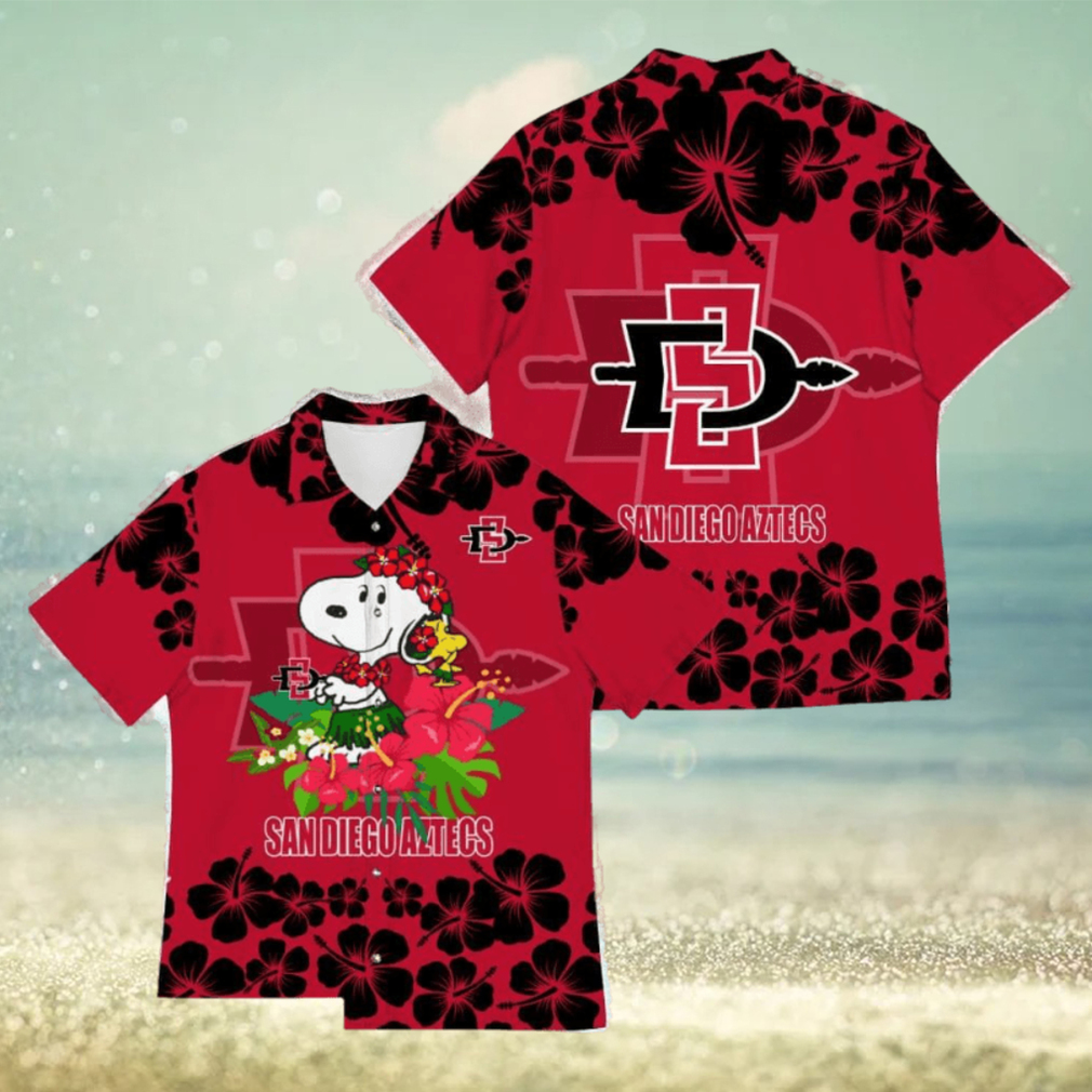 San Diego State Aztec Snoopy Champions Funny Hawaiian Shirt New For Fans Gift Christmas Holidays - Limotees