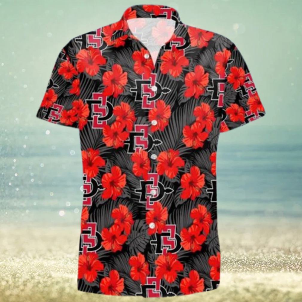 San Diego State Aztecs Men’s Basketball Hibicus Flowers Gift For Fans 3D Hawaiian Shirt Man - Limotees