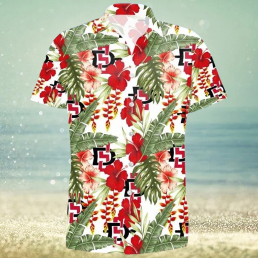 San Diego State Aztecs Men’s Basketball Tropical Pattern Gift For Fans 3D Cheap Hawaiian Shirt - Limotees