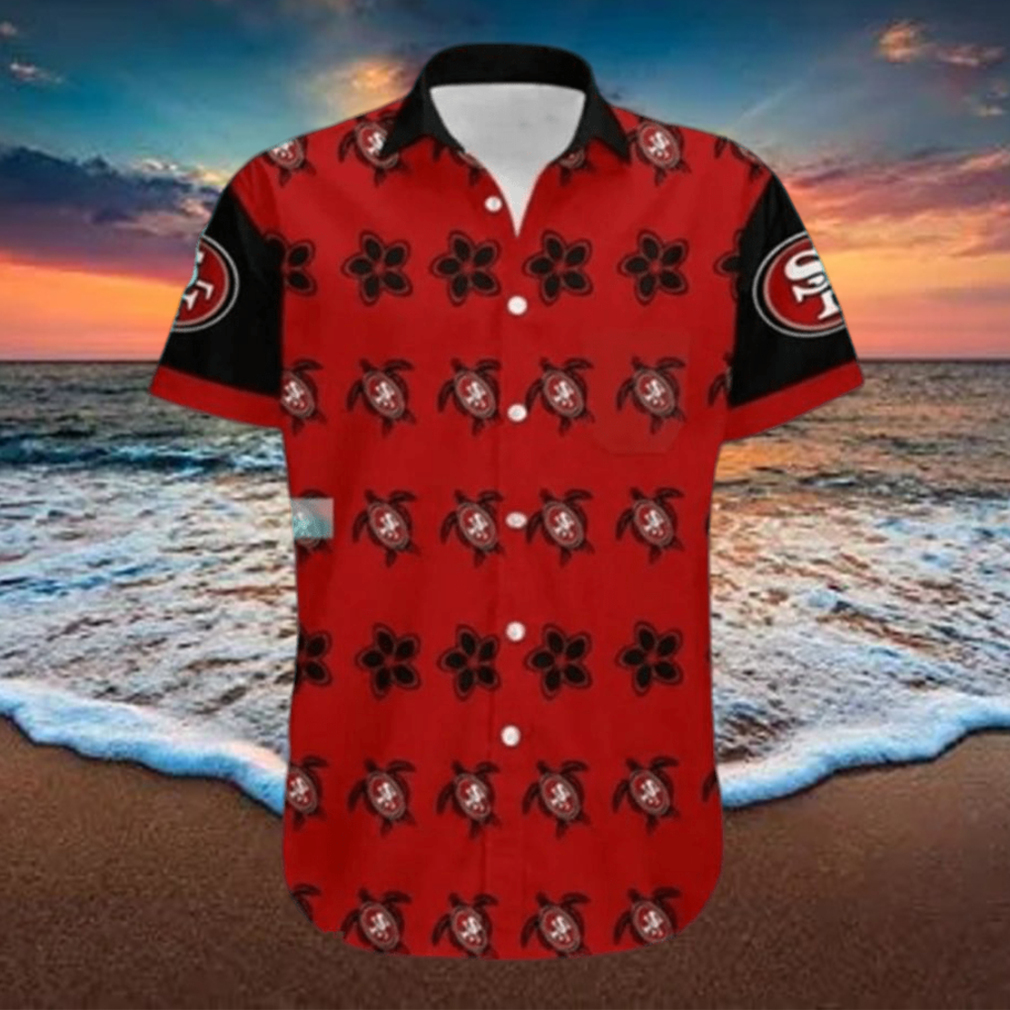 San Francisco 49ers Hawaiian Shirt Turtle Pattern Summer Beach Shirt 49ers Hawaiian Shirt Aloha Shirt - Limotees