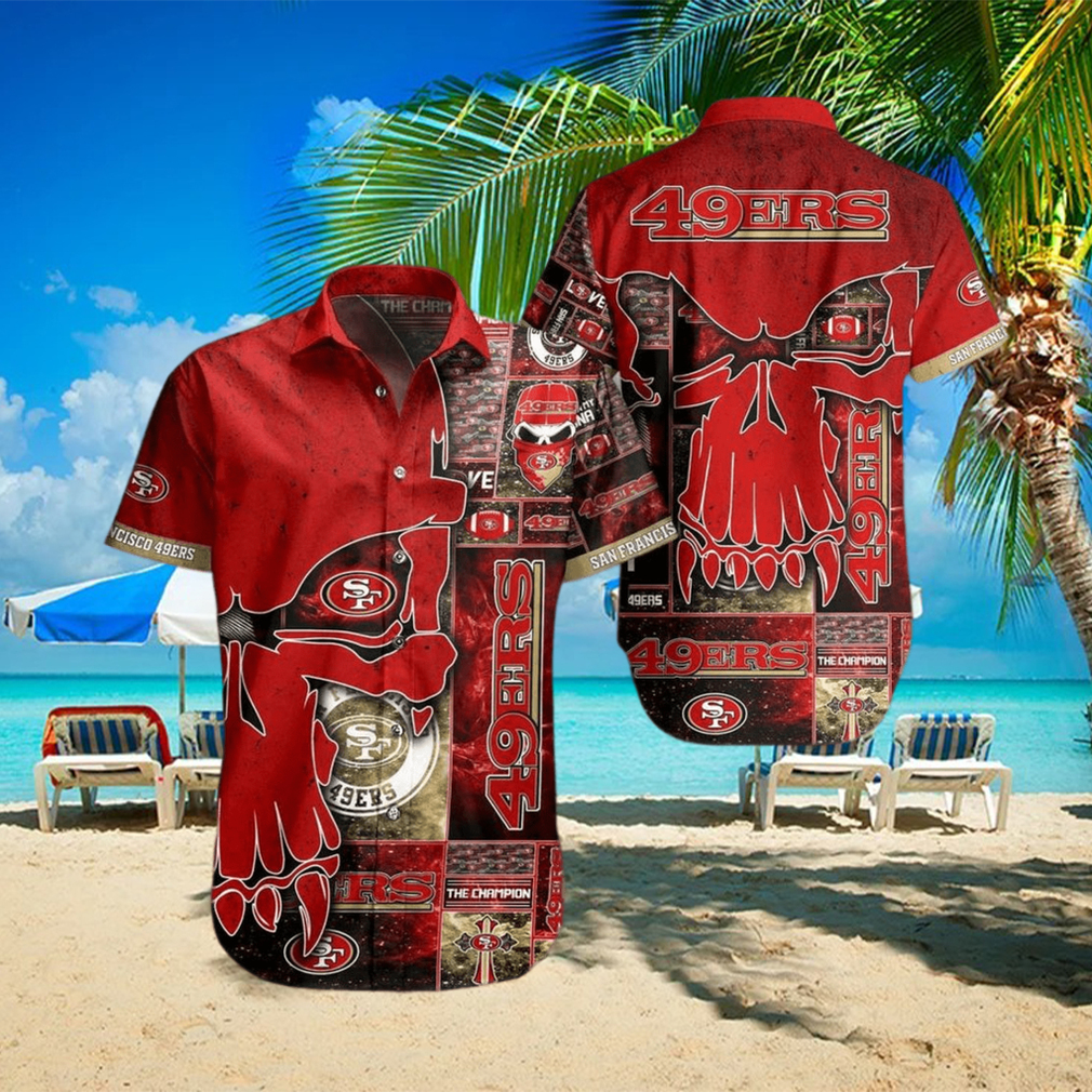 San Francisco 49ers NFL Hawaiian Shirt Skull Printed 3D New Trend Summer For Fans Hot Trend 2023 - Limotees