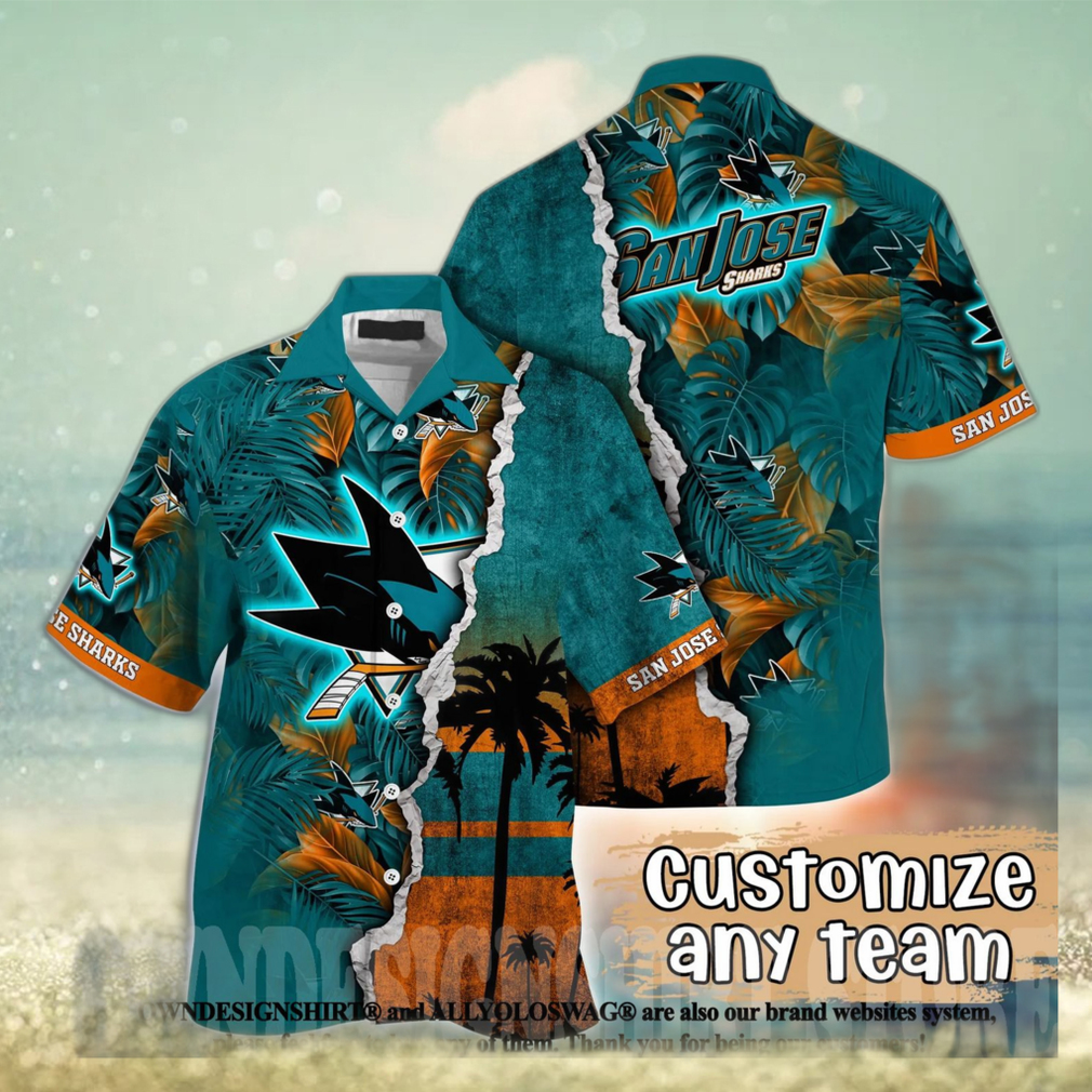 San Jose Sharks NHL Floral Unisex Hawaiian Shirt - Limotees