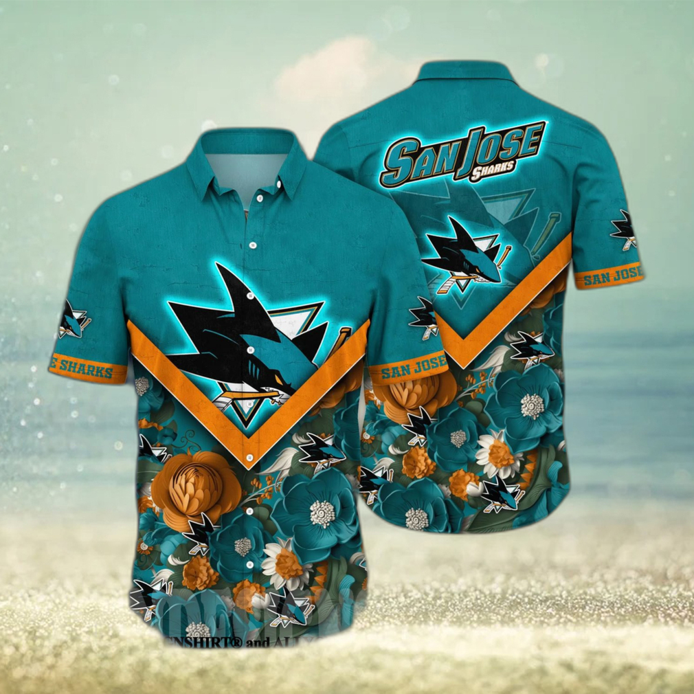 San Jose Sharks NHL Flower 3D All Over Printed Hawaiian Shirt - Limotees