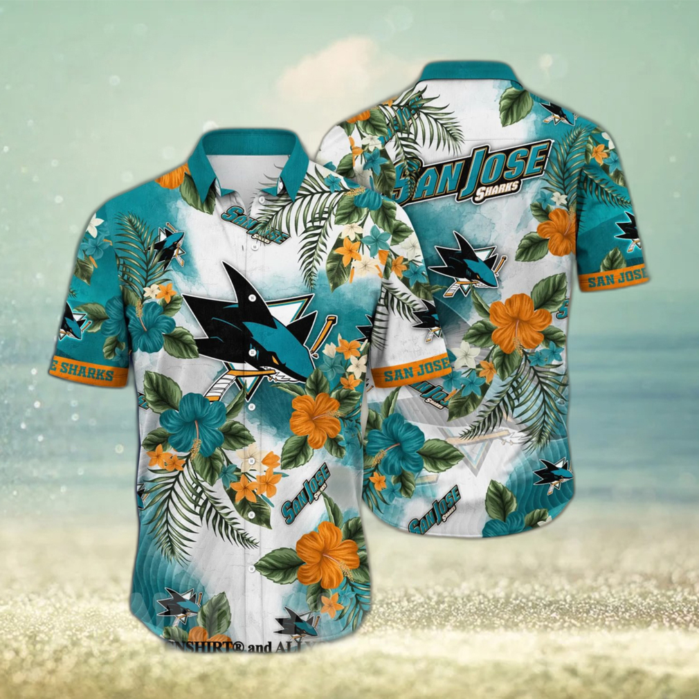 San Jose Sharks NHL Flower Tropical 3D All Over Printed Hawaiian Shirt - Limotees