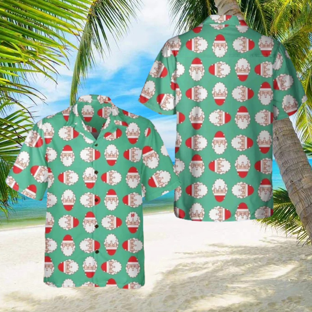 Santa Claus Face Pattern Hawaii Shirt Cute Adorable Christmas Hawaiian Shirt Men Women - Limotees