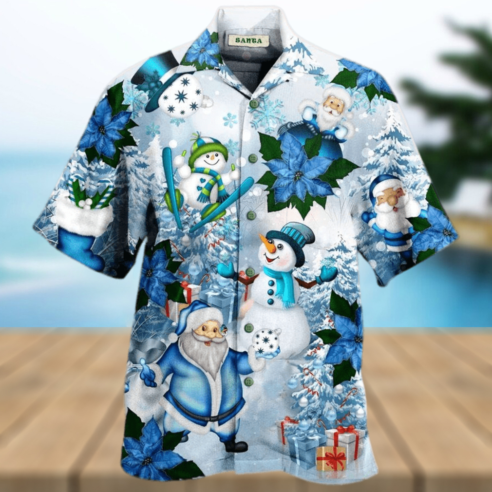 Santa Claus In Blue World Hawaiian Shirt - Limotees