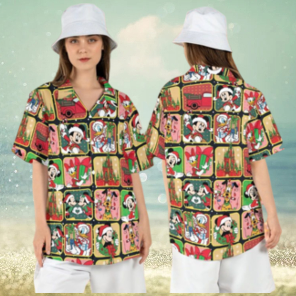 Santa Mickey Friends Disney Christmas Hawaiian Shirts Disneyland Xmas - Limotees