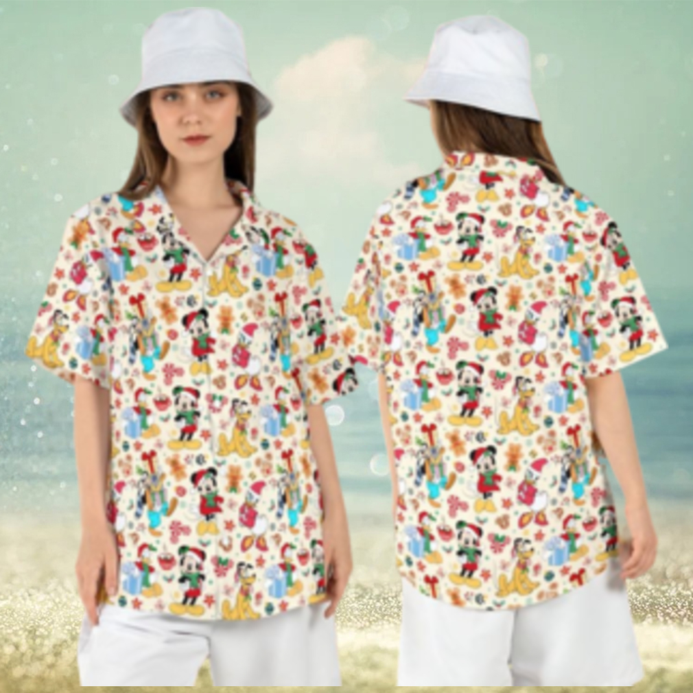 Santa Mickey Friends Disney Christmas Hawaiian Shirts Xmas Aloha - Limotees