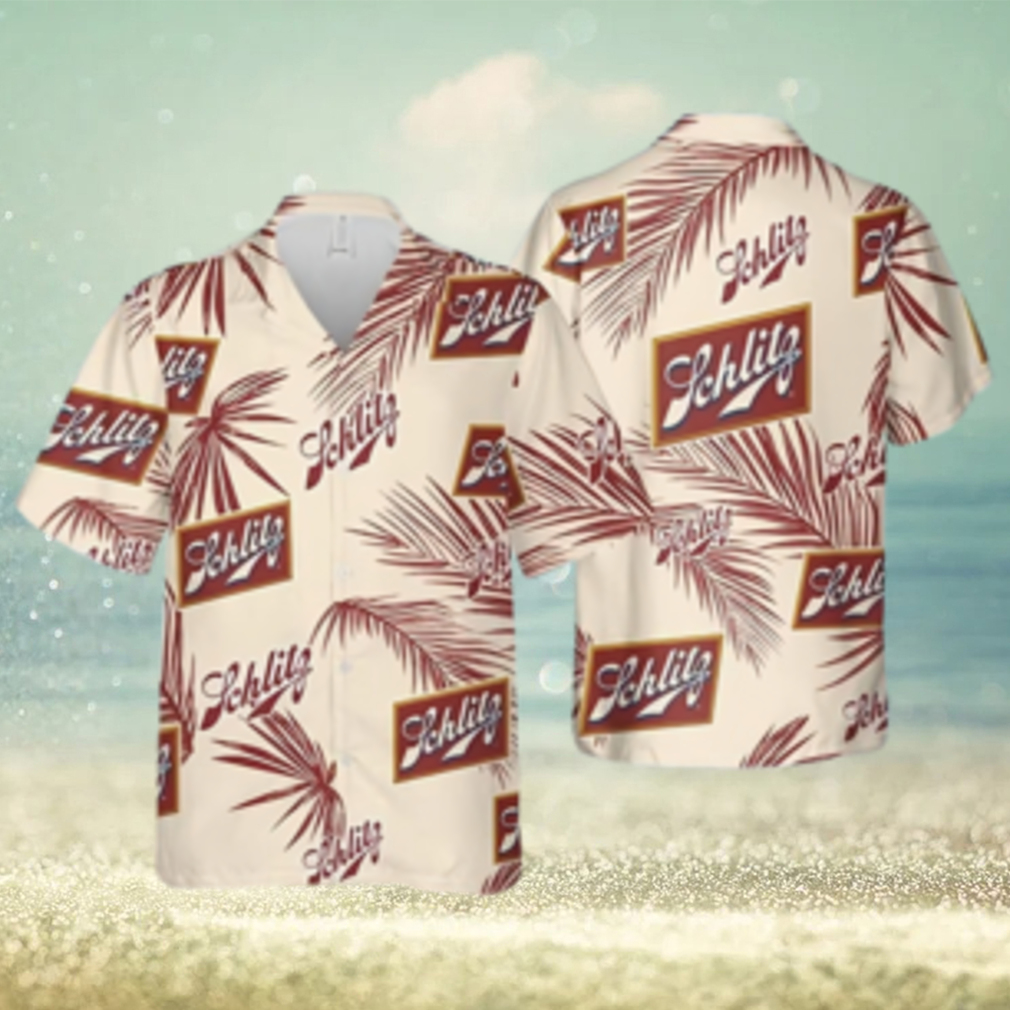 Schlitz Beer Palm Leaves Pattern Hawaiian Shirt - Limotees