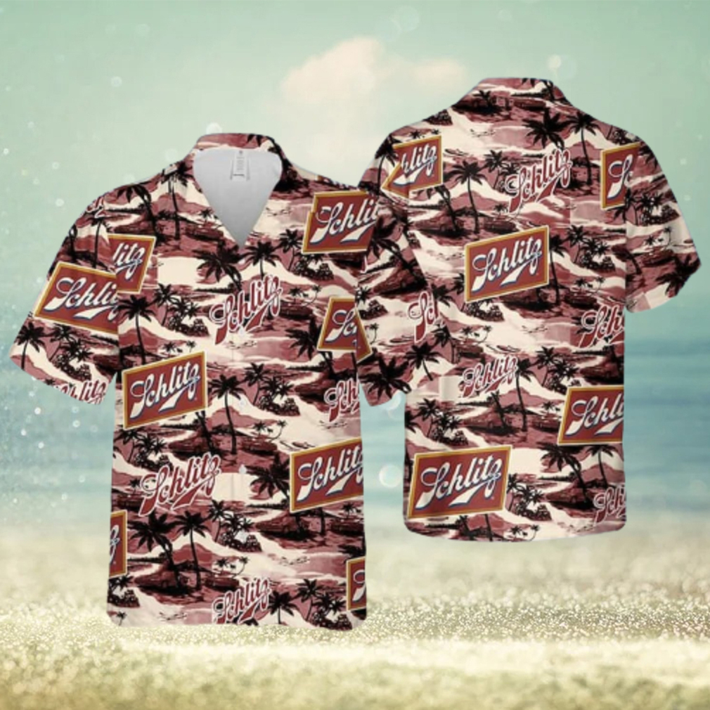 Schlitz Beer Sea Island Pattern Hawaiian Shirt - Limotees