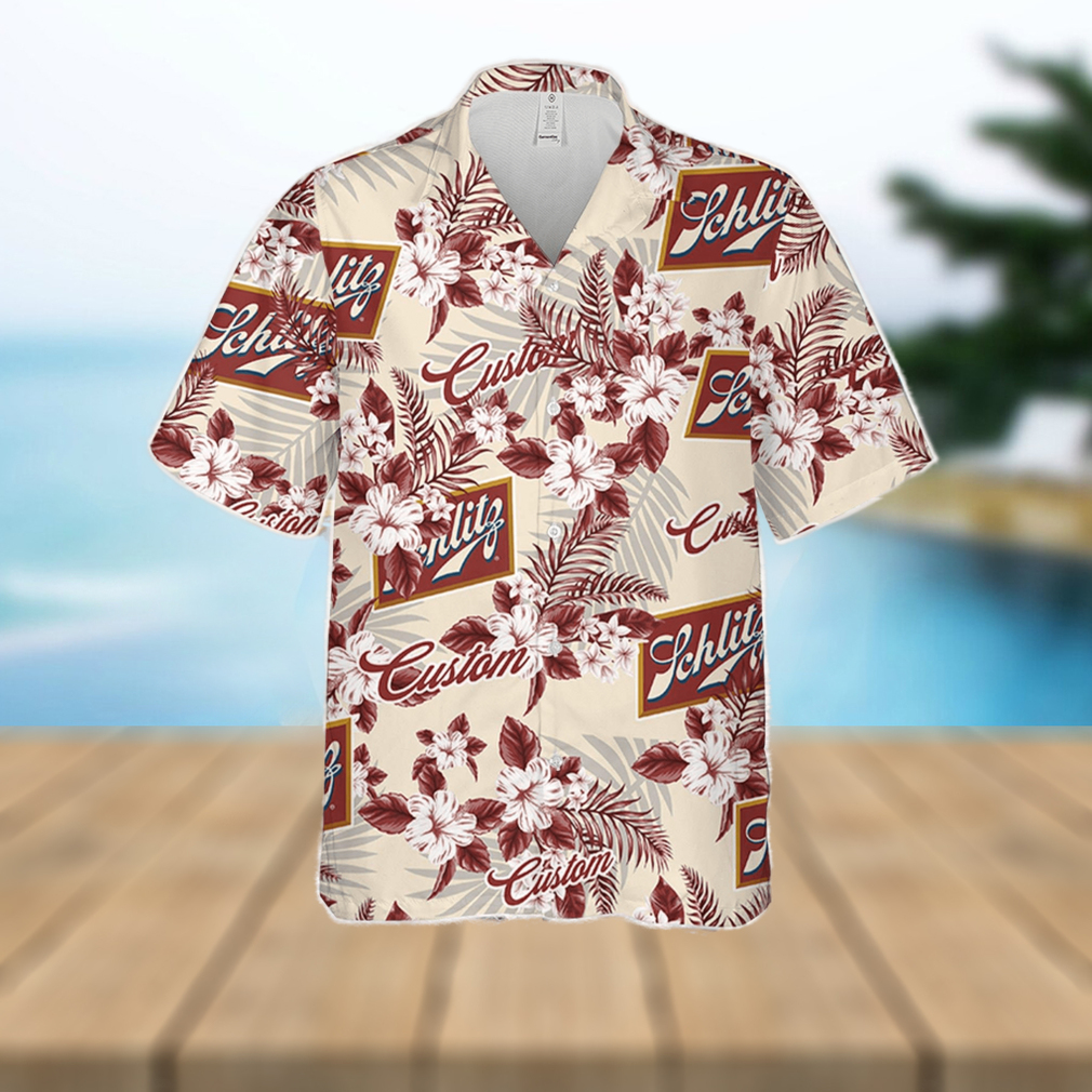 Schlitz Hawaiian Shirt Flowers Pattern Personalized Gift Men And Women - Limotees