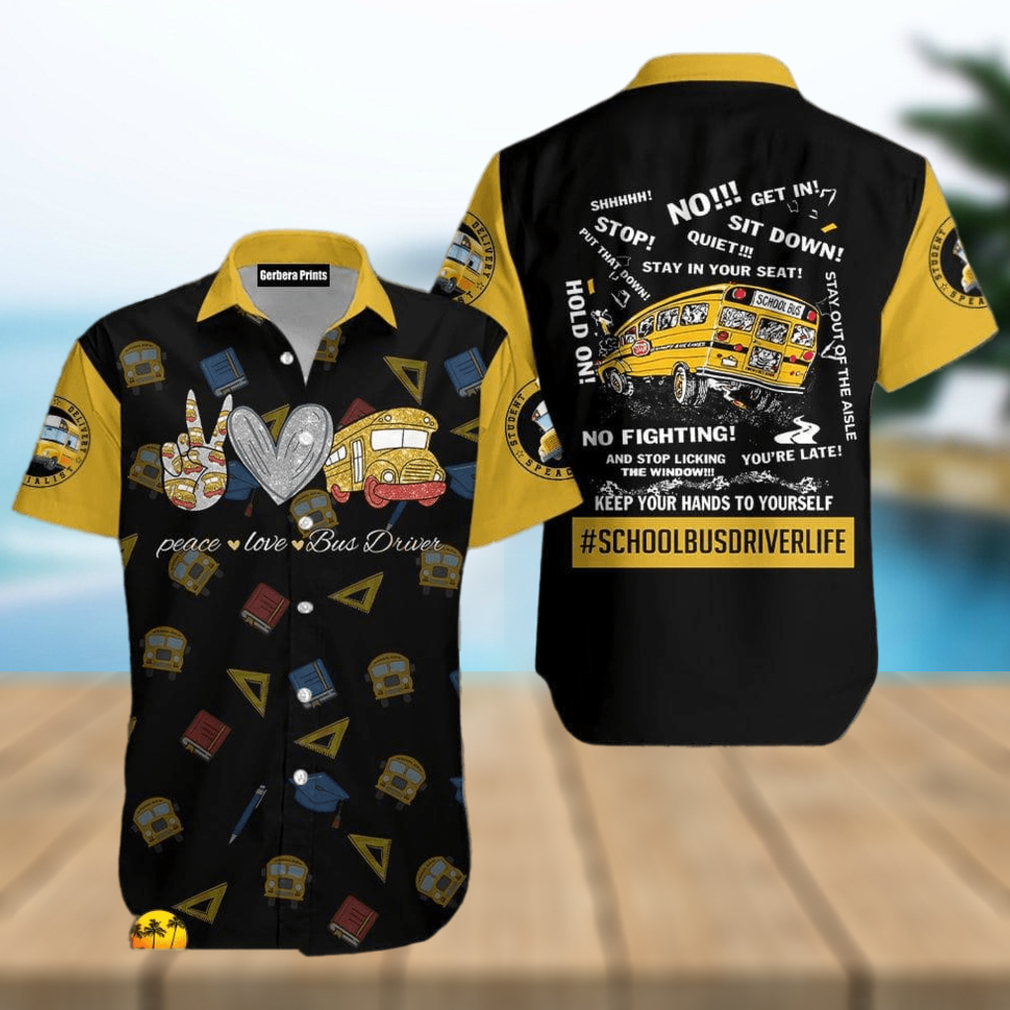 School Bus Driver Life Black Aloha 3D Hawaii Shirts Summer For Mens And Womens - Limotees