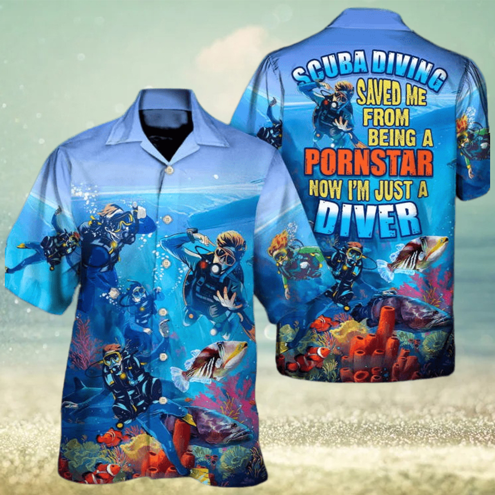 Scuba Diving Being A Pornstar A Diver Lover Diving Hawaiian Shirt - Limotees