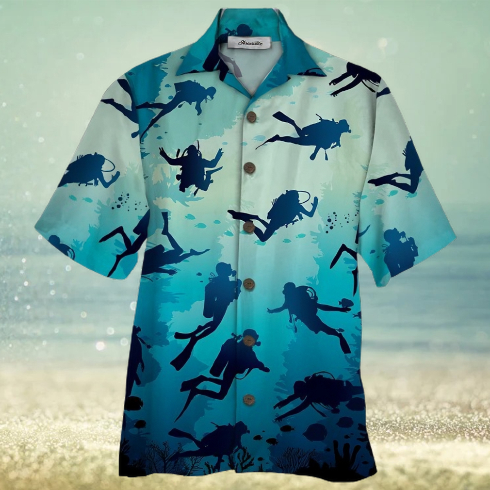 Scuba Diving Blue High Quality Unisex Hawaiian Shirt - Limotees