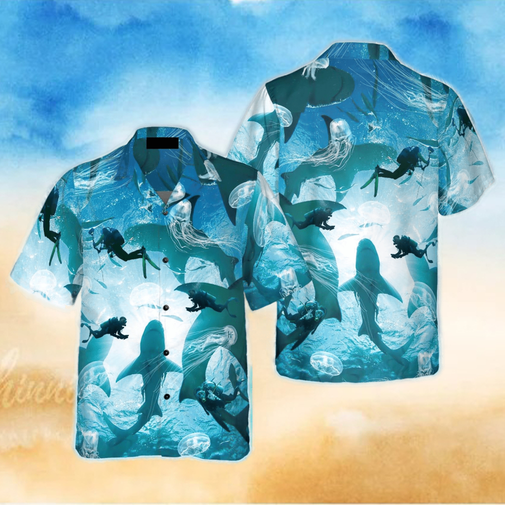 Scuba Diving With Sharks Hawaiian Shirt Idea Summer Gift For Men And Women - Limotees