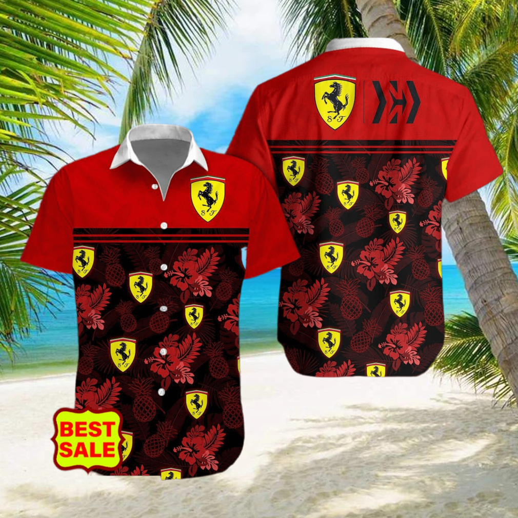 Scuderia Ferrari Style 5 Aloha Supercar Combo Hawaiian Shirt And Short hwaiian shirt - Limotees