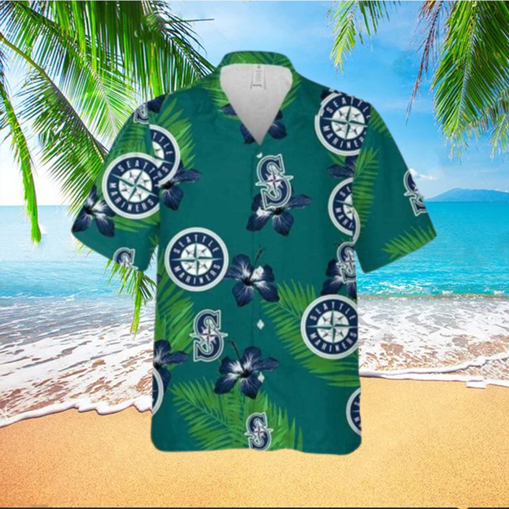 Seattle Mariners Hawaiian Shirt Hibiscus Flower Pattern Summer Gift For Friend HawaiianShirts - Limotees