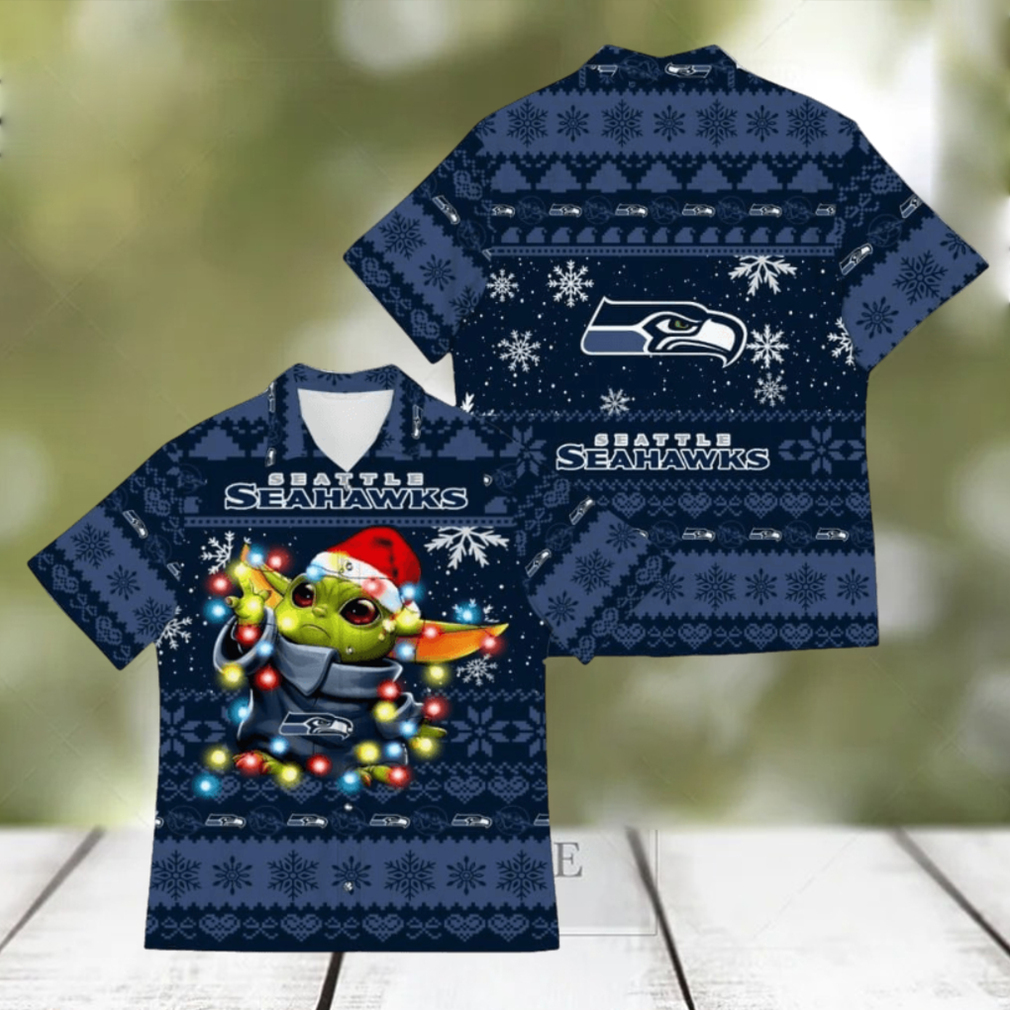 Seattle Seahawks Baby Yoda Star Wars Hawaiian Shirt For Men And Women Gift Christmas Holidays - Limotees