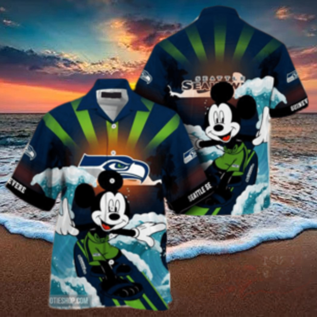 Seattle Seahawks Nfl Custom Hawaiian Shirt Short T Shirt Hawaiian Pattern Print Style For Fans - Limotees