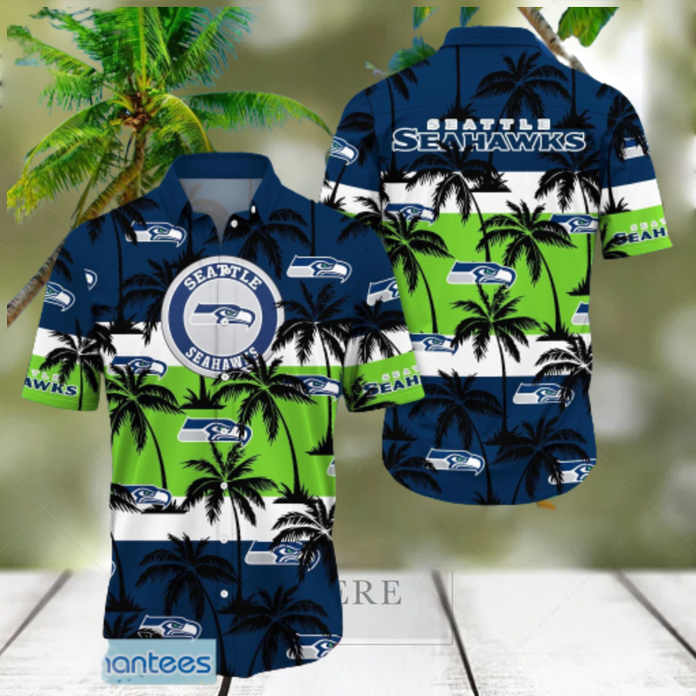 Seattle Seahawks Tropical Palm Tree Trending Summer Aloha Hawaiian Shirt - Limotees