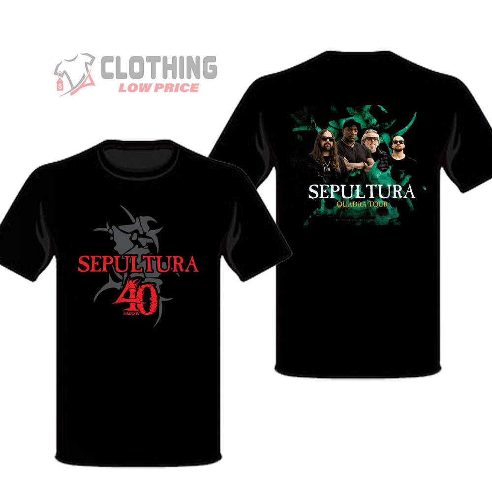 Sepultura Celebrating 40 Years The Through Death Tour 2024 Merch