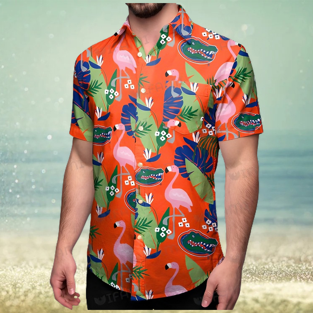 Shirt Flamingo Tropical Leaf Florida Gators Gift - Limotees