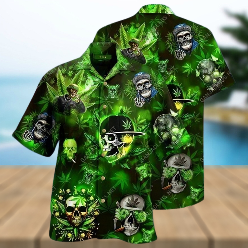 Shop Hawaiian Aloha Shirts Skull Weed Lets Get High - Limotees