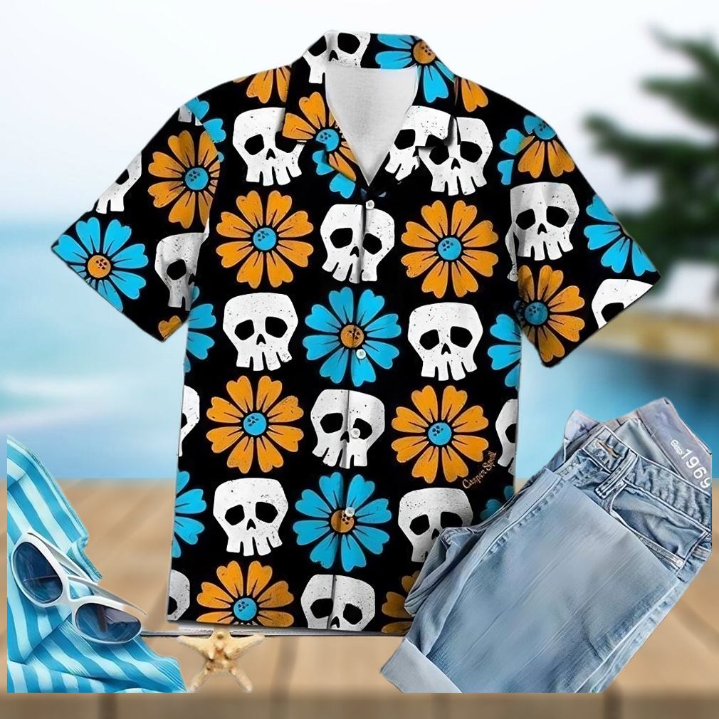 Shop Simple Skull Flowers Hawaiian Aloha Shirts - Limotees