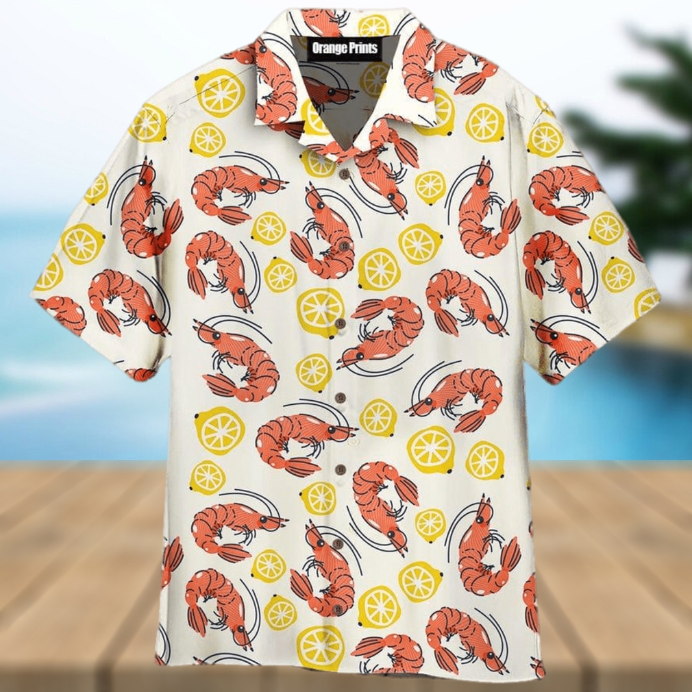 Shrimps And Lemons Pattern Aloha 3D Hawaiian Shirt For Men And Women - Limotees