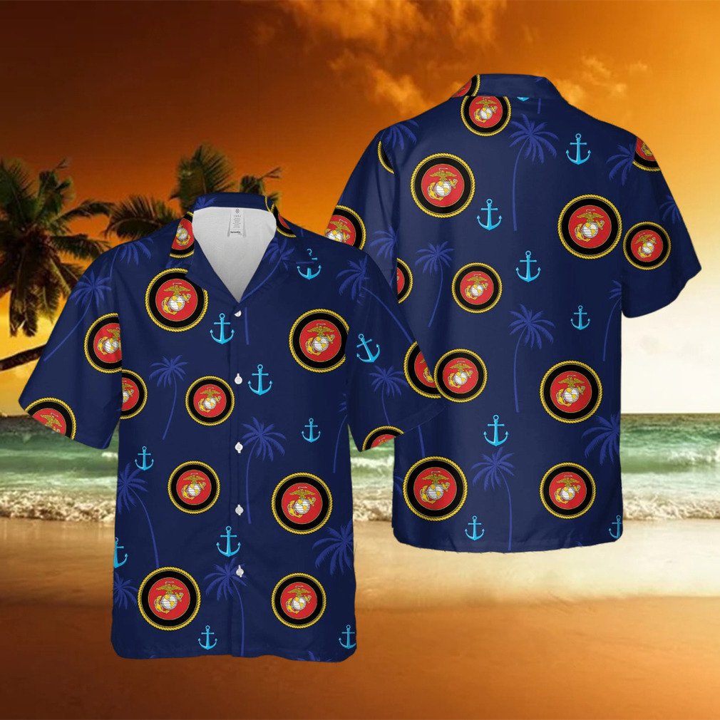 Simple Us Marine Corps Navy Unisex Hawaiian Shirts - Limotees