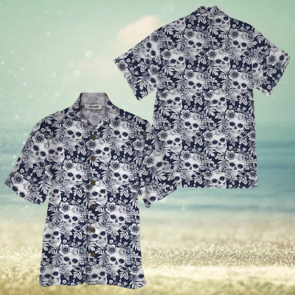 Skull Black White High Quality Unisex Hawaiian Shirt - Limotees