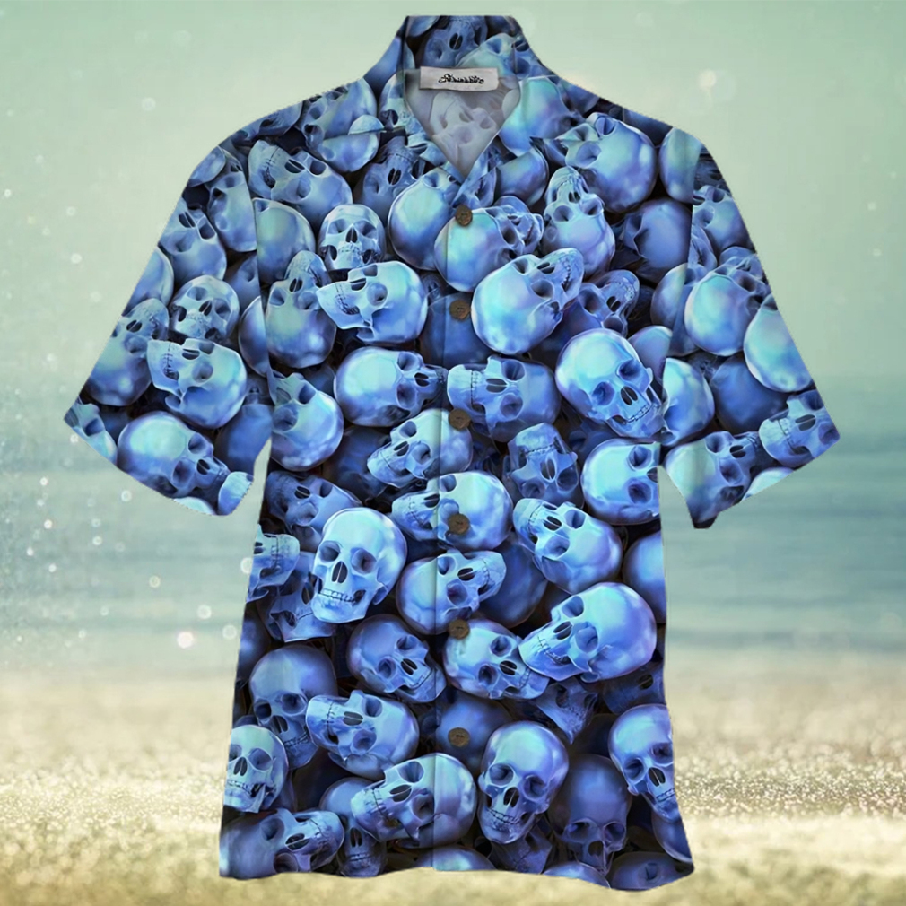 Skull Blue Awesome Design Unisex Hawaiian Shirt - Limotees