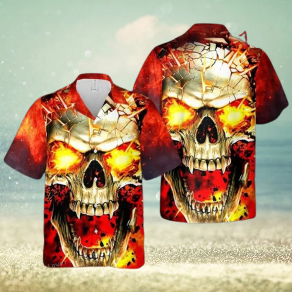 Skull Fire Aloha Hawaiian Shirt - Limotees