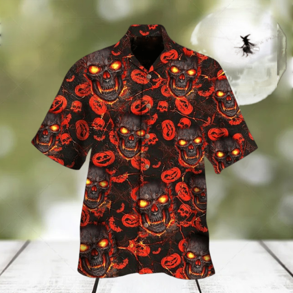 Skulls Pumpkin Hawaiian Shirt - Limotees