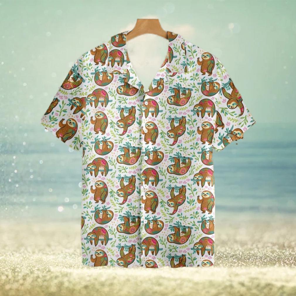 Sloth Flower Tropical Hawaiian Shirt For Men And Women - Limotees