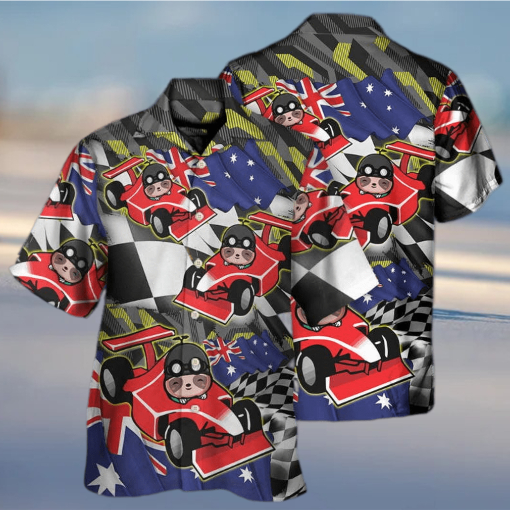 Sloth_Racing_Formula_One_Car_Racing_Australian_Vibe_Hawaiian_Shirt - Limotees