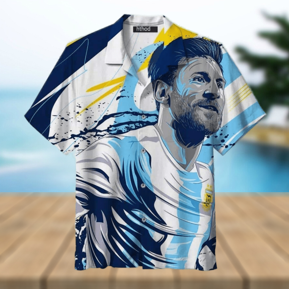 Smiling Lionel Messi Hawaiian Shirt Beach Gift Messi Fans - Limotees