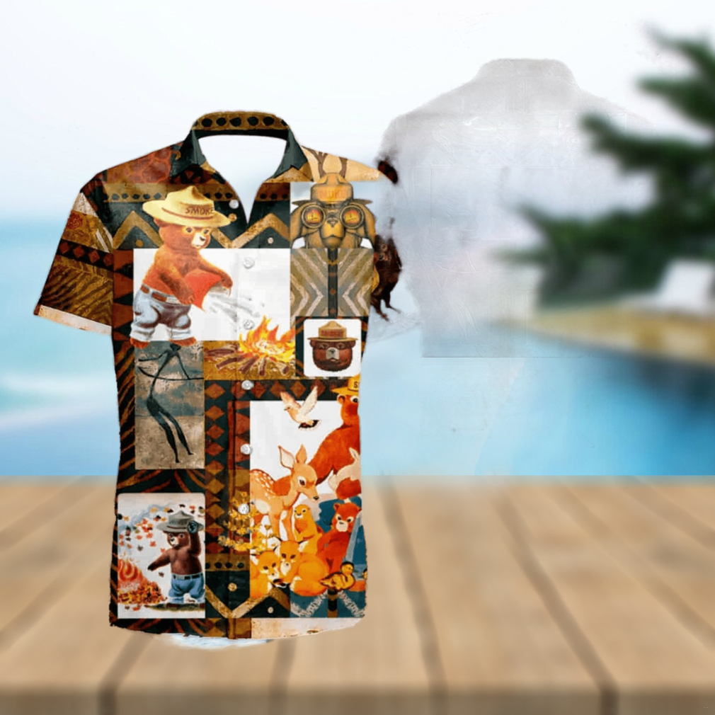 Smokey Bear Short Sleeve Aloha Hawaiian Shirt - Limotees