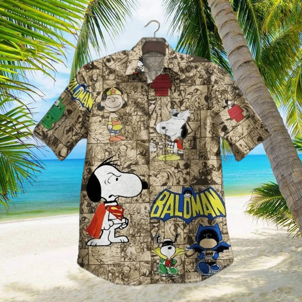 Snoopy For Man And Woman Print Short Sleeve Hawaiian Shirts - Limotees