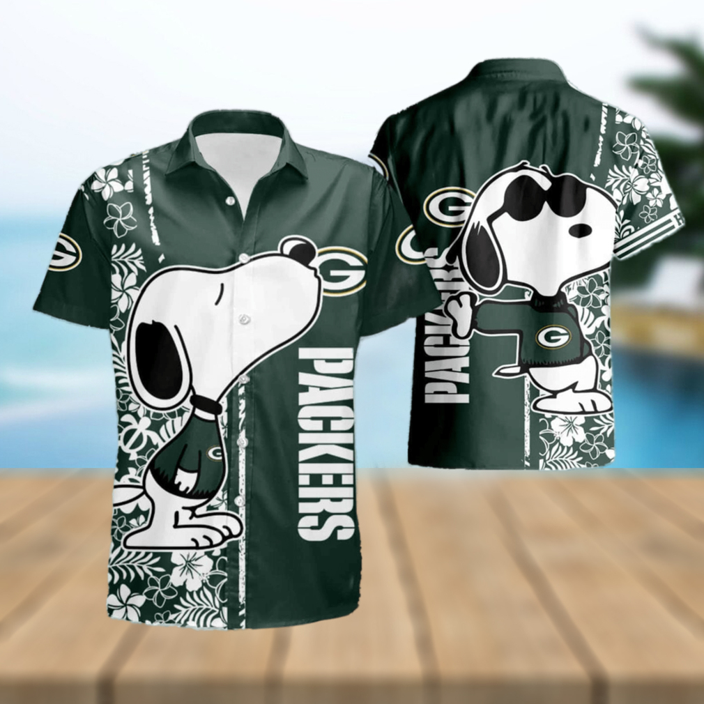 Snoopy Green Bay Packers Short Sleeve Aloha Hawaiian Shirt - Limotees