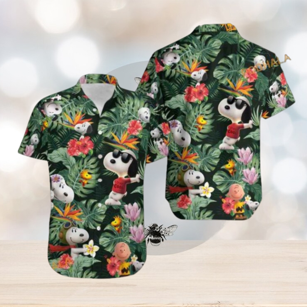 Snoopy Green Hawaiian Shirt, Great Snoopy Gift for Beach Days - Limotees